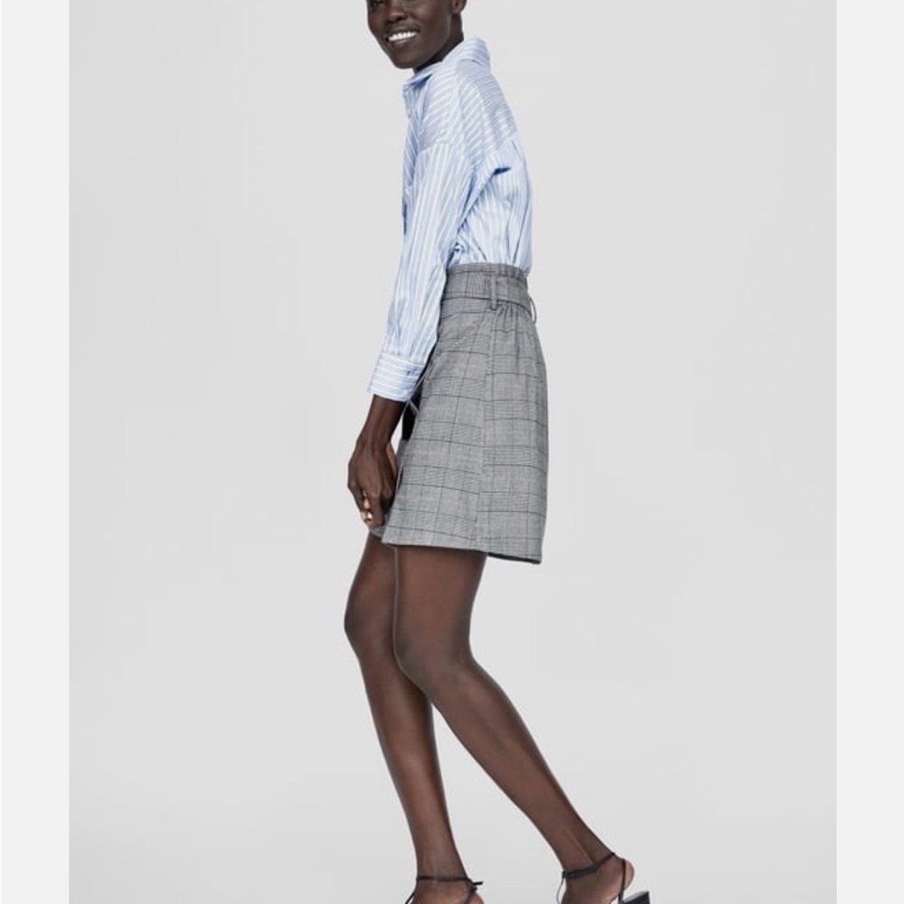 Zara Black and Gray Plaid Mini Skirt - Picture 3 of 8